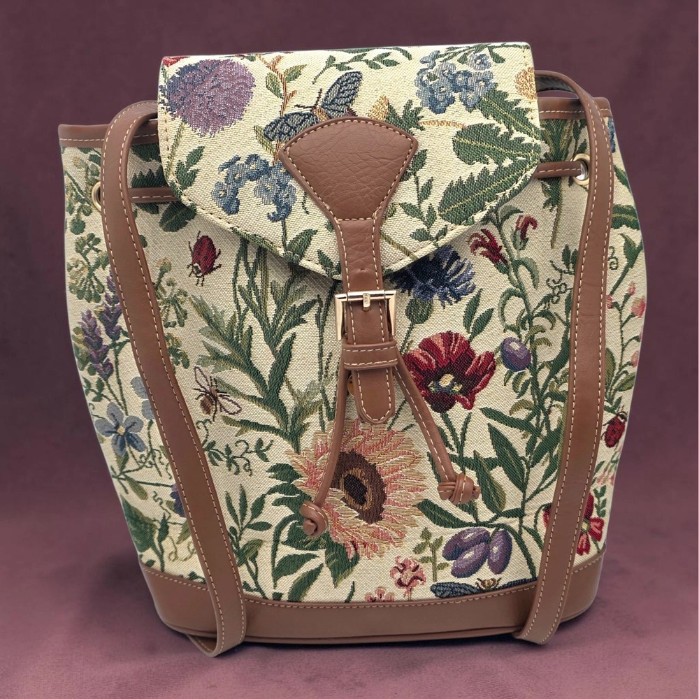 Tapestry Floral Backpack Witchy Moth Cottagecore Fairycore Grandmacore Botanical